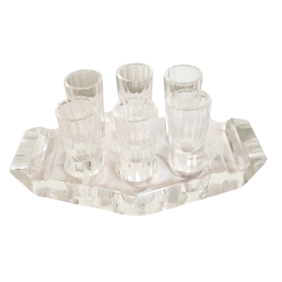 Vodka Liquor Service Set Shot Glasses Holder 6 Vodka Shots Glasses gift - Picture 1 of 5